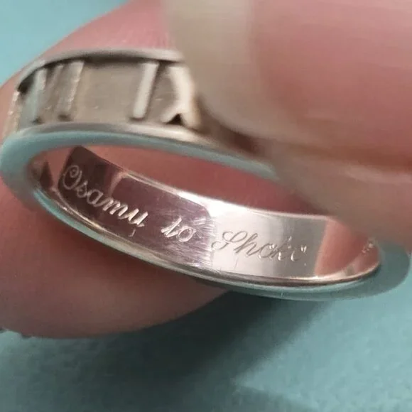 Tiffany & Co. Sterling Silver Size 5 Atlas Roman Numeral Band Ring - Picture 4 of 6